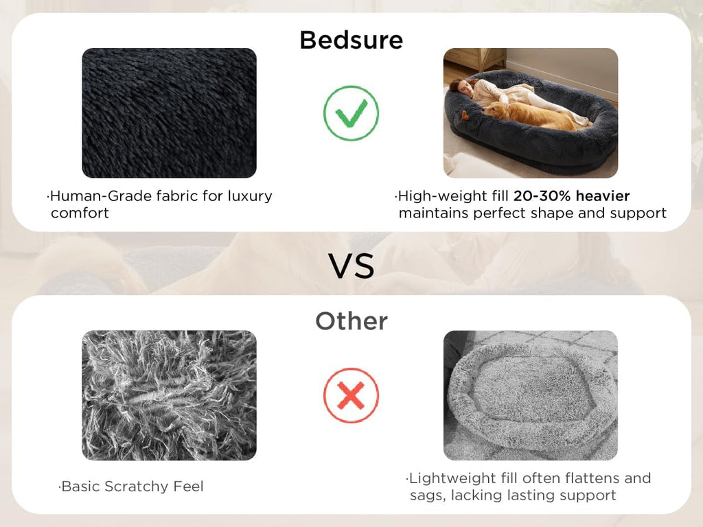 Faux Fur Orthopedic Human Dog Bed
