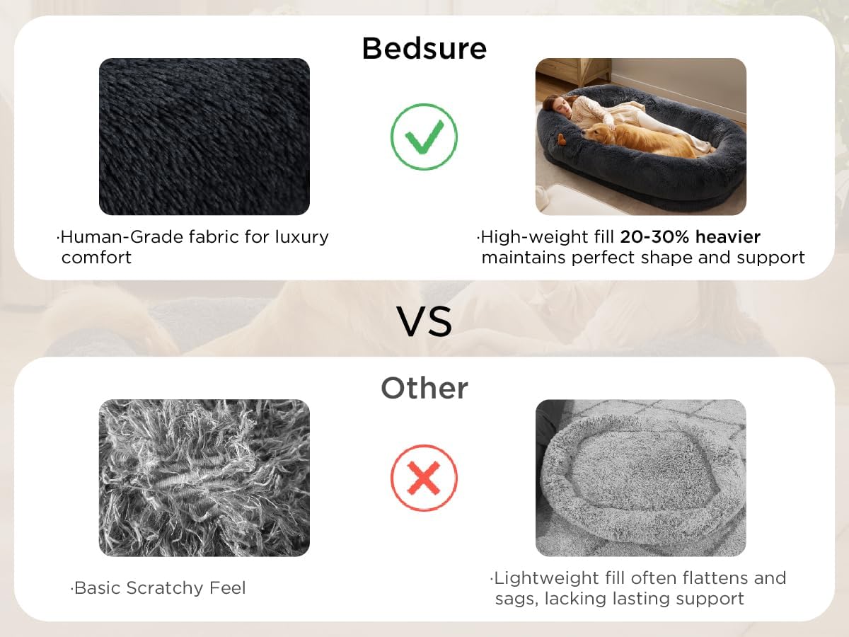 Faux Fur Orthopedic Human Dog Bed