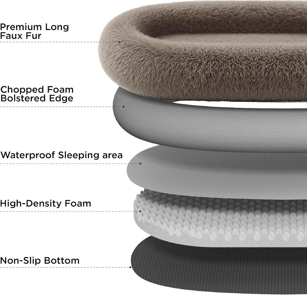 Faux Fur Orthopedic Human Dog Bed