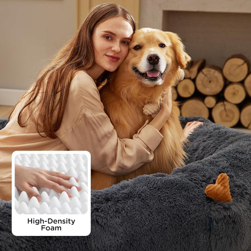 Faux Fur Orthopedic Human Dog Bed